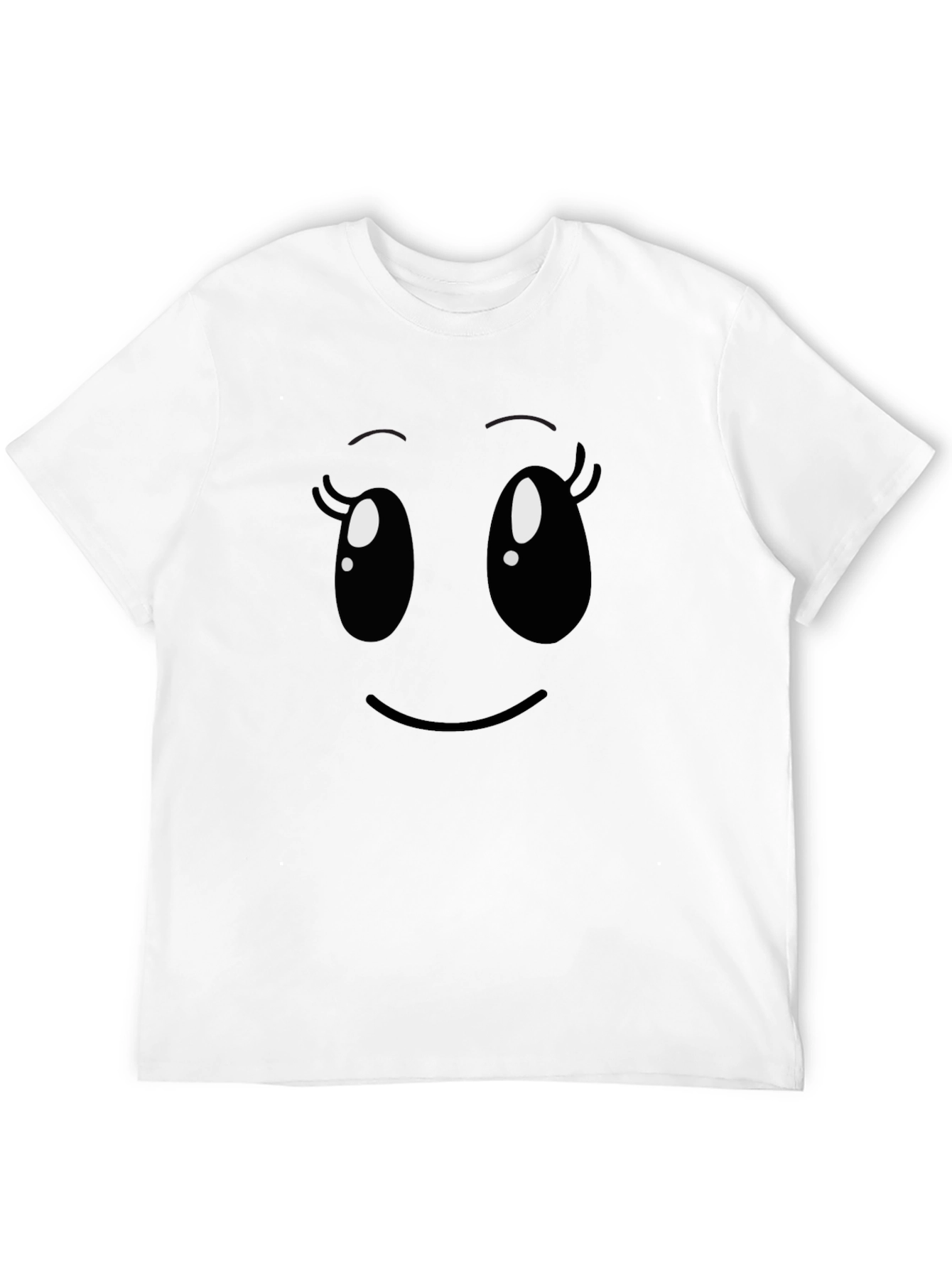 Cute Cartoon Face Black T-Shirt