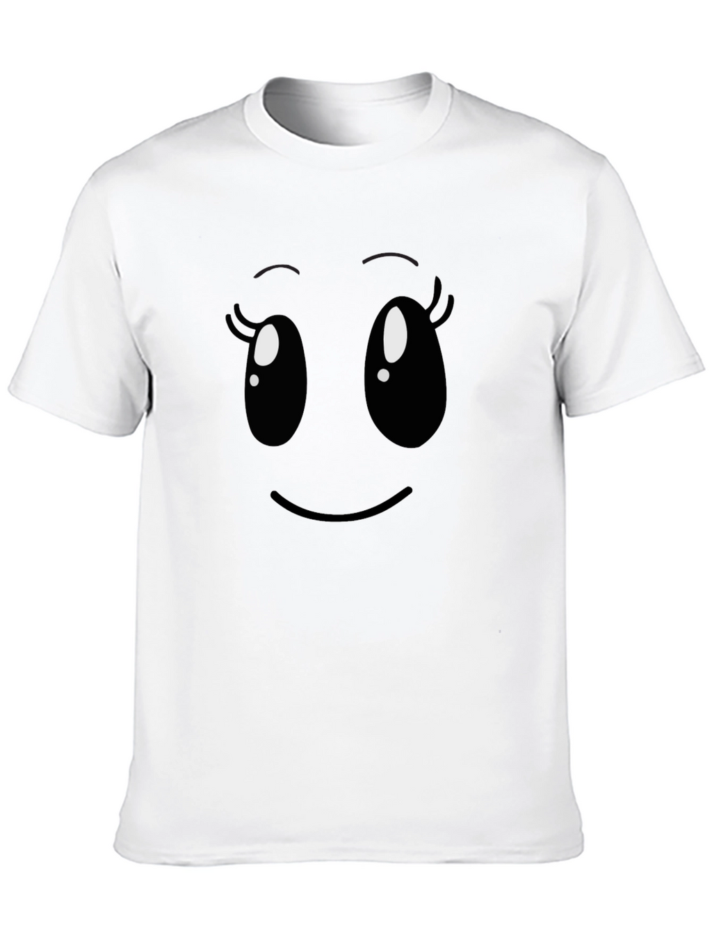 Cute Cartoon Face Black T-Shirt