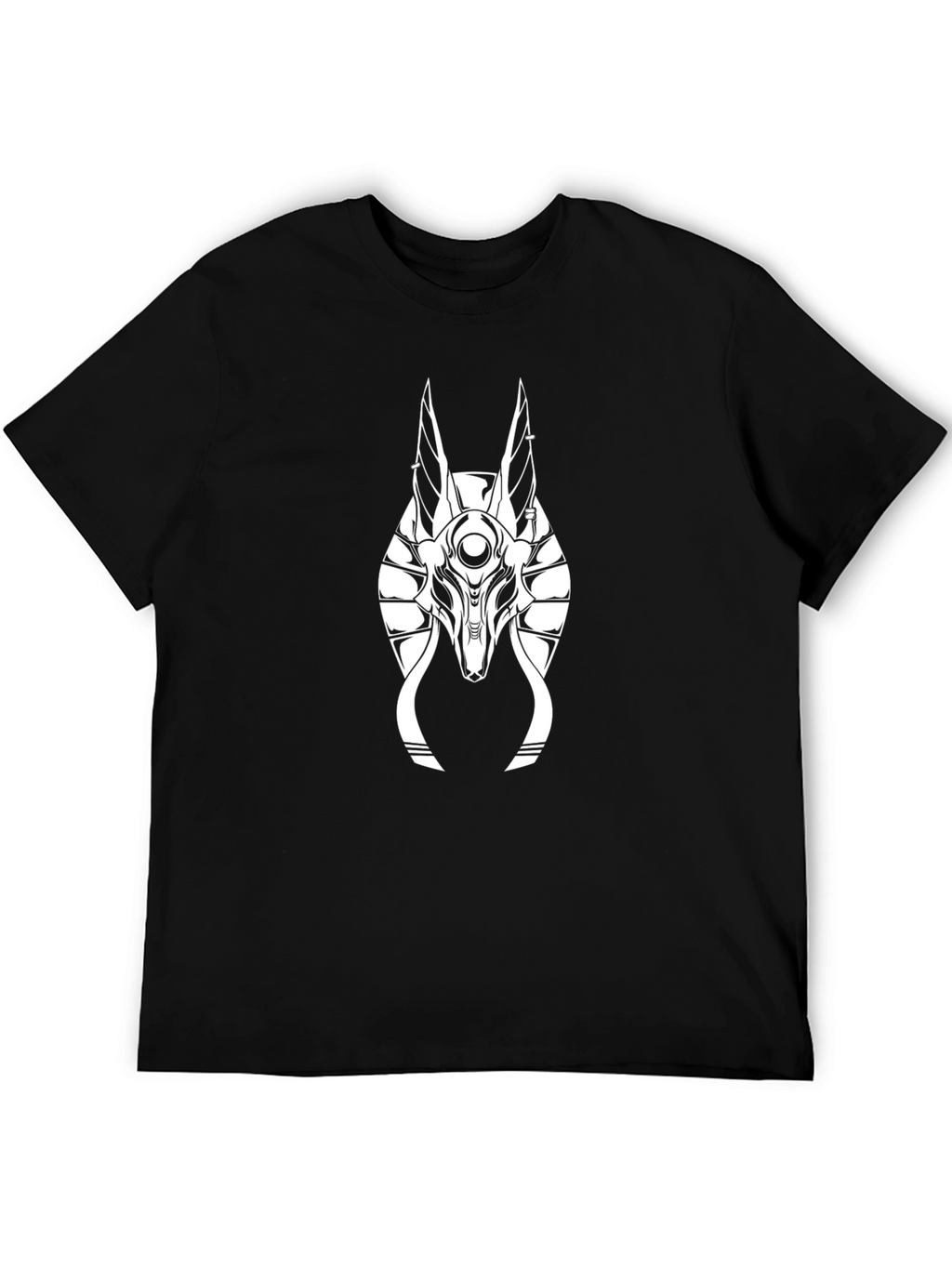 Anubis Head Graphic Tee - Black Egyptian Style T-Shirt