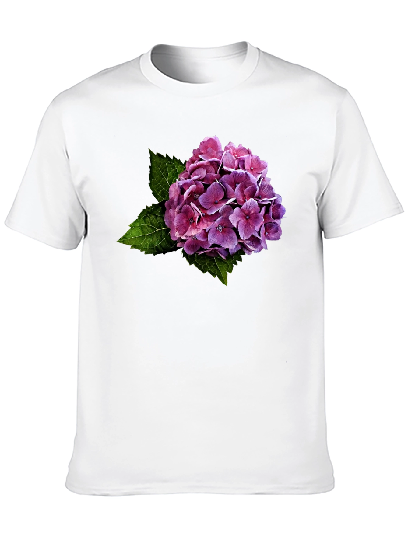 Floral Hydrangea Graphic Black T-Shirt