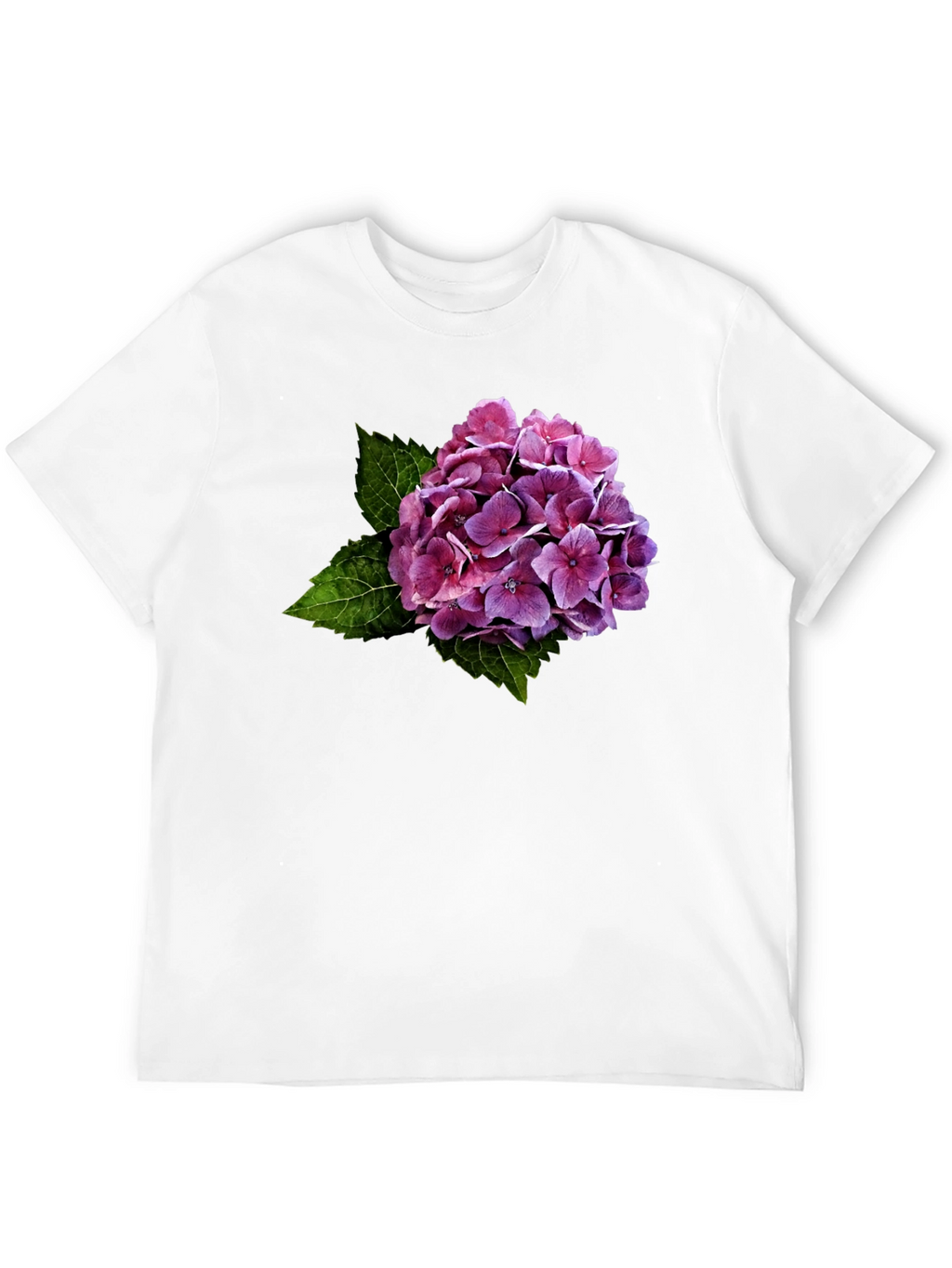 Floral Hydrangea Graphic Black T-Shirt