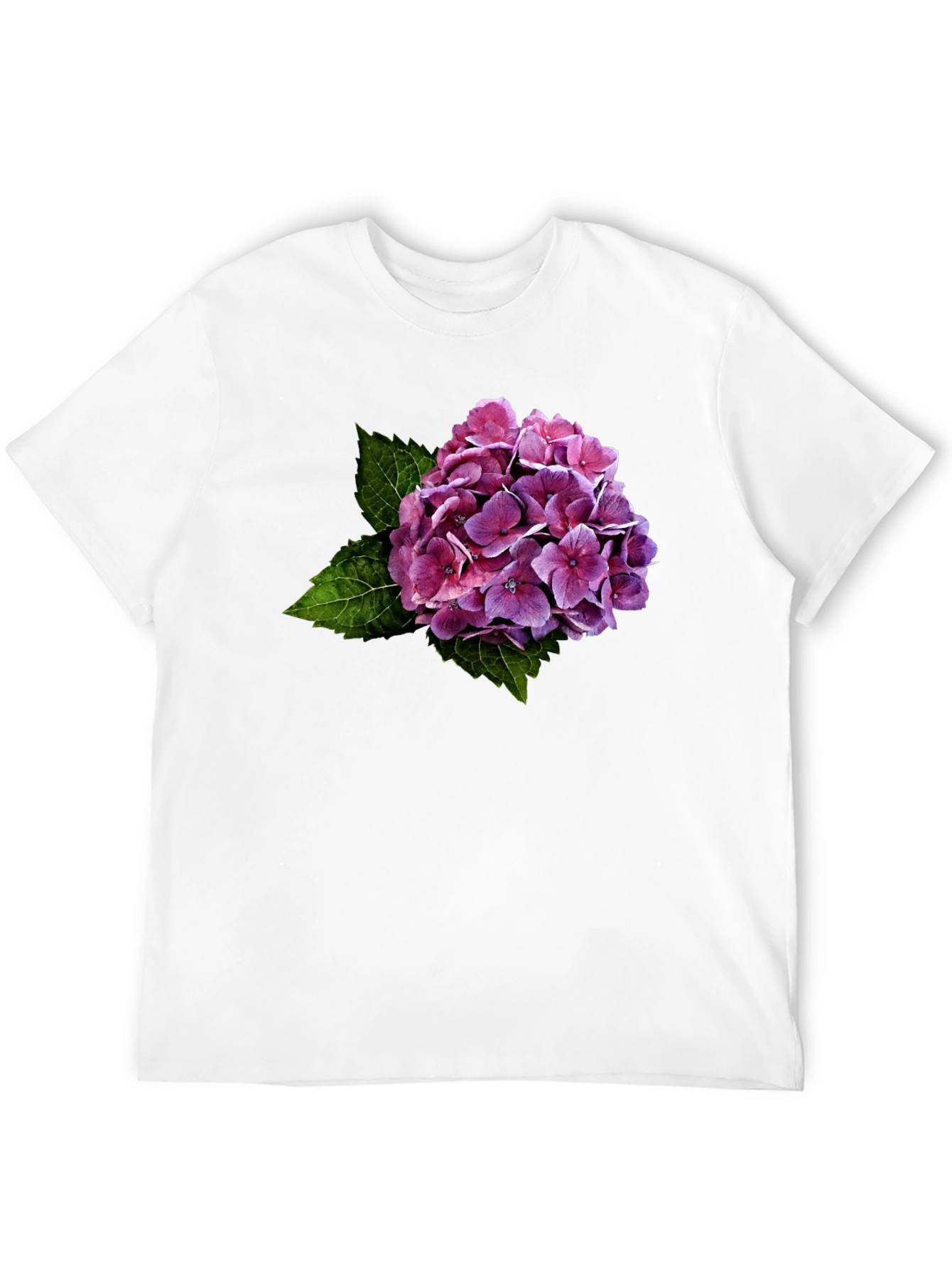 Floral Hydrangea Graphic Black T-Shirt