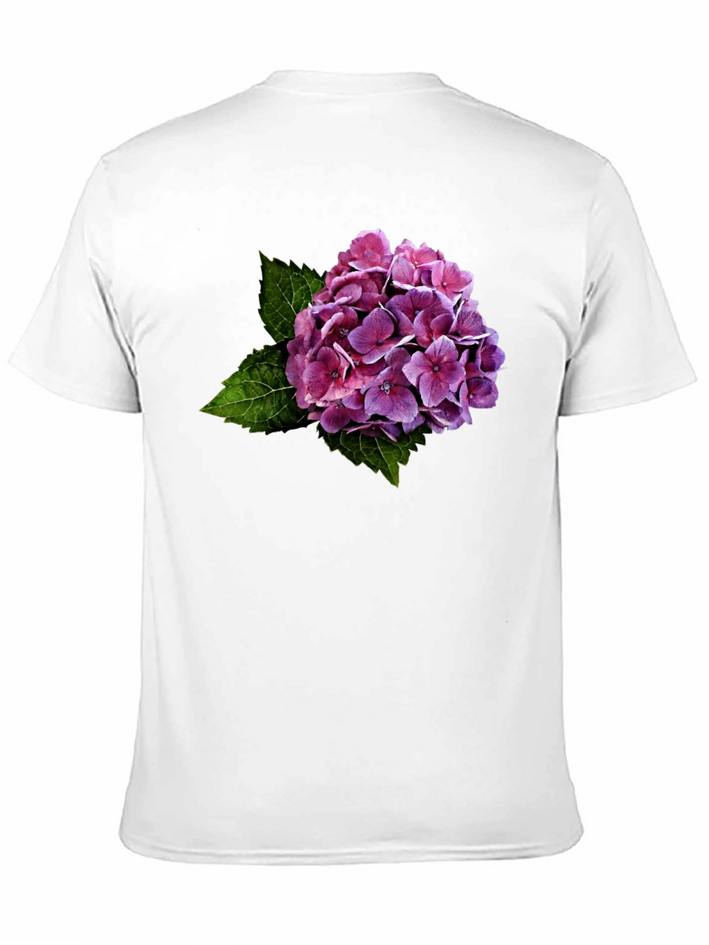 Floral Hydrangea Graphic Black T-Shirt