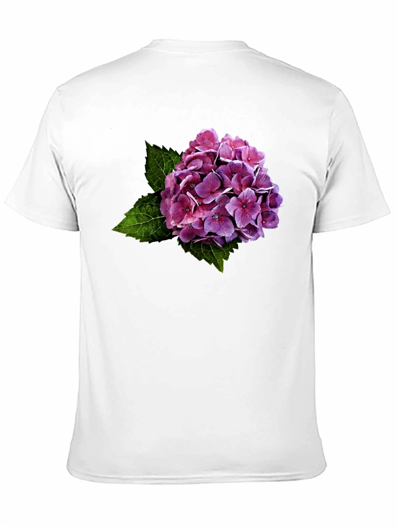 Floral Hydrangea Graphic Black T-Shirt