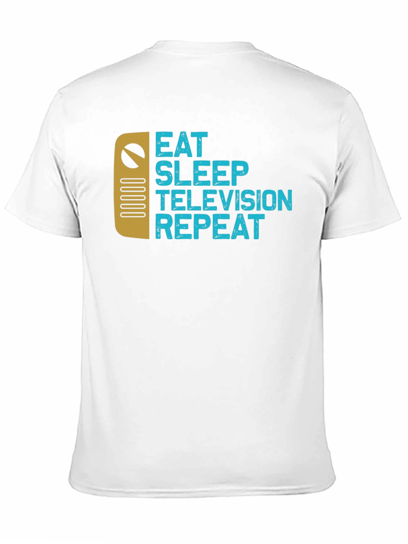 Eat Sleep Television Repeat Black Graphic Tee
