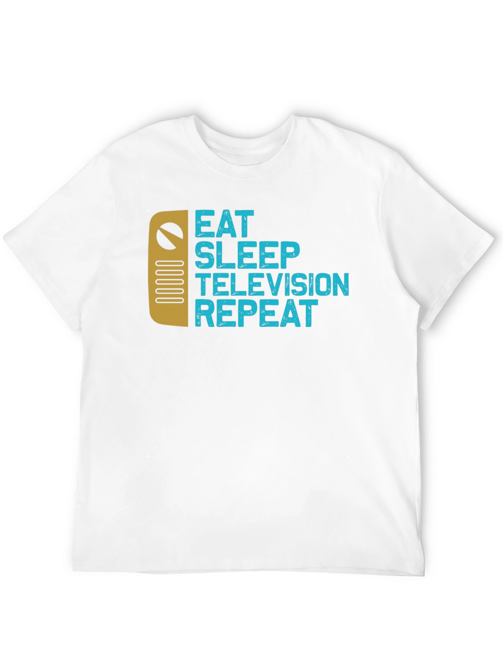 Eat Sleep Television Repeat Black Graphic Tee