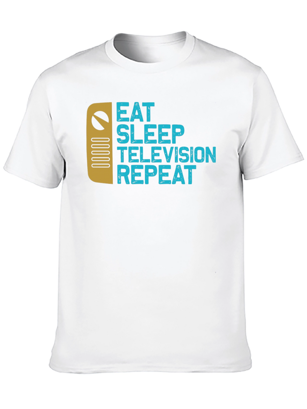 Eat Sleep Television Repeat Black Graphic Tee
