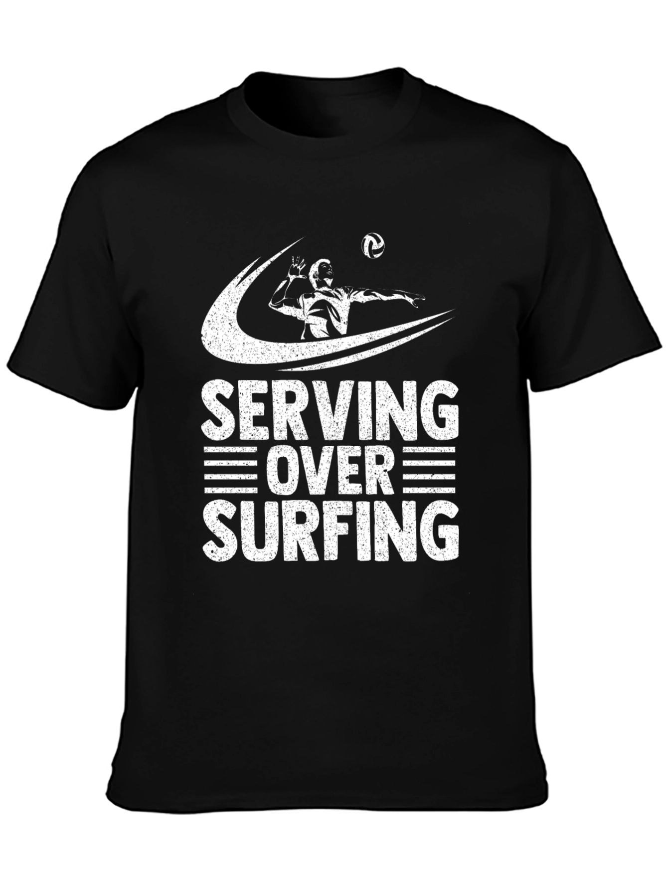 Volleyball Serving Over Surfing Graphic T-Shirt