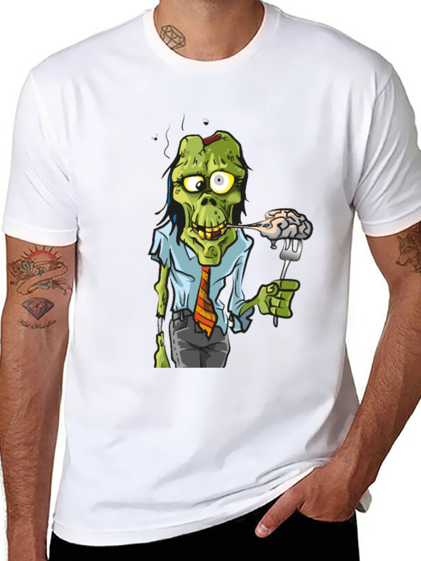Zombie Business Brain Eater Black T-Shirt