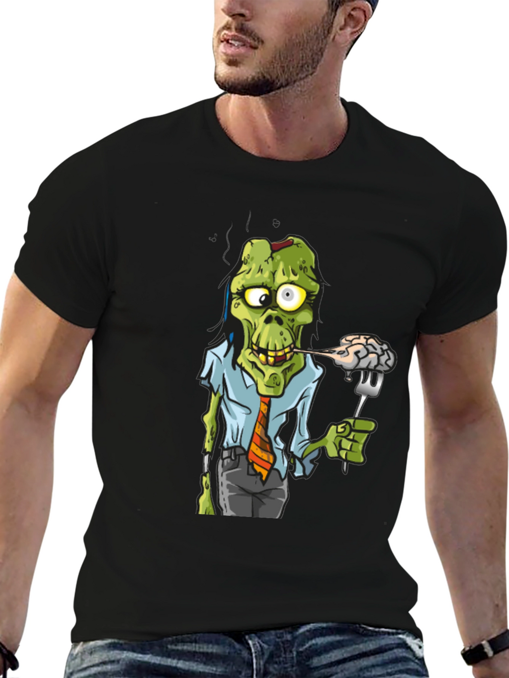Zombie Business Brain Eater Black T-Shirt