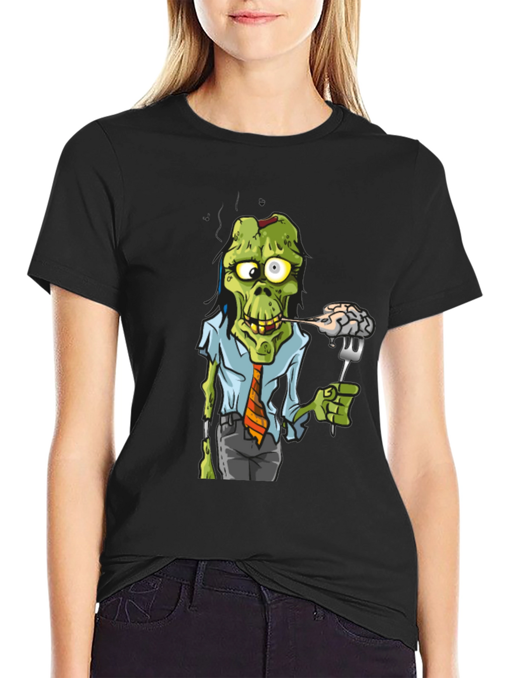 Zombie Business Brain Eater Black T-Shirt
