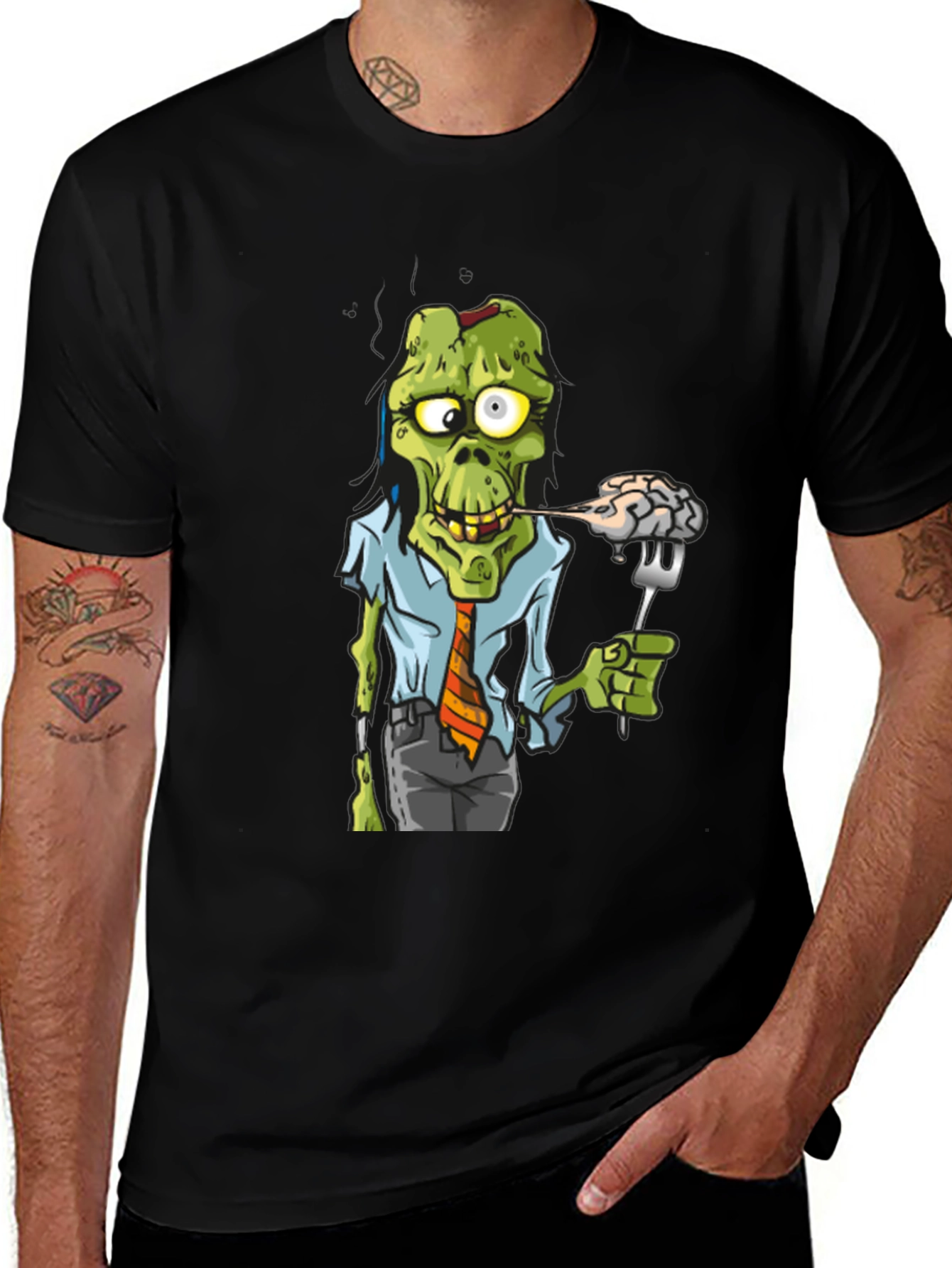 Zombie Business Brain Eater Black T-Shirt