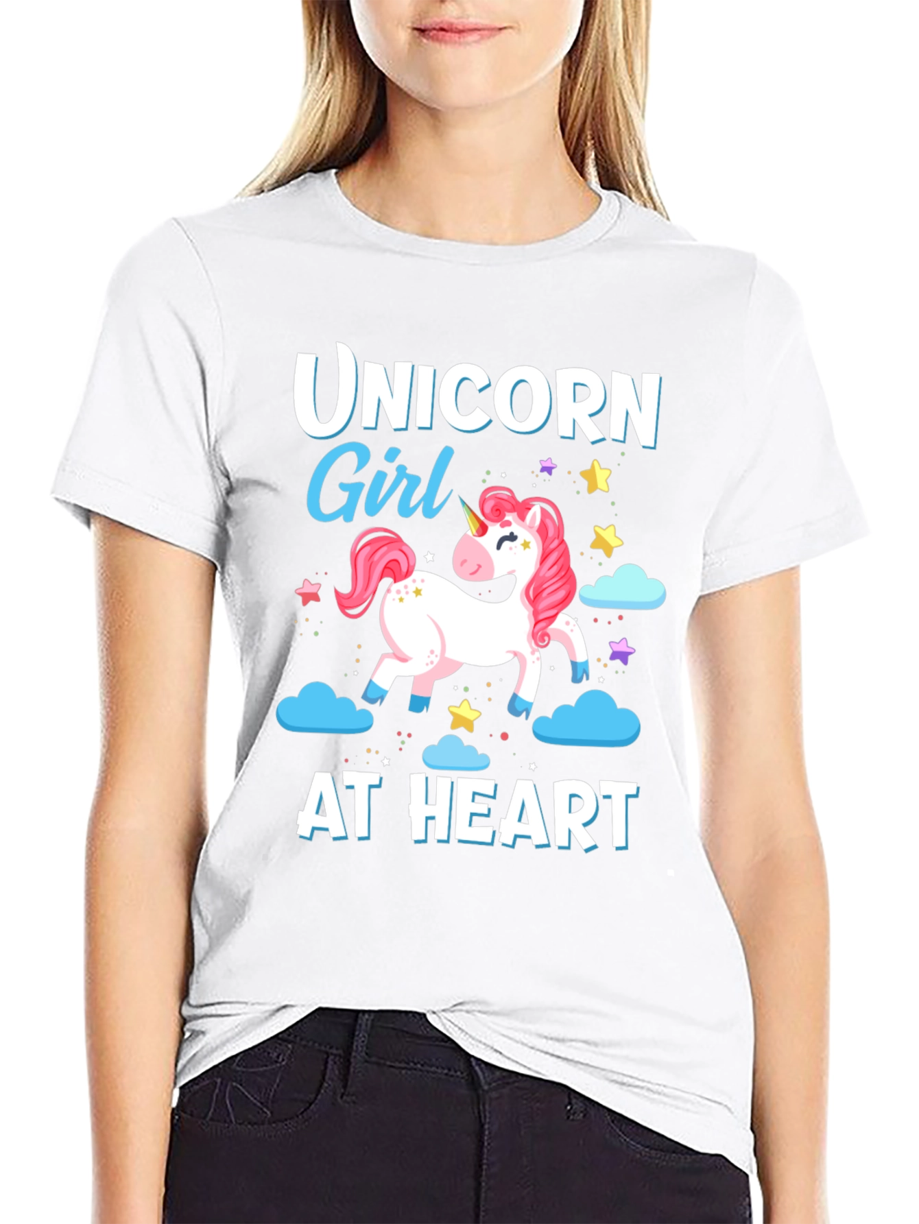 Unicorn Girl At Heart Graphic T-Shirt