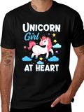 Unicorn Girl At Heart Graphic T-Shirt
