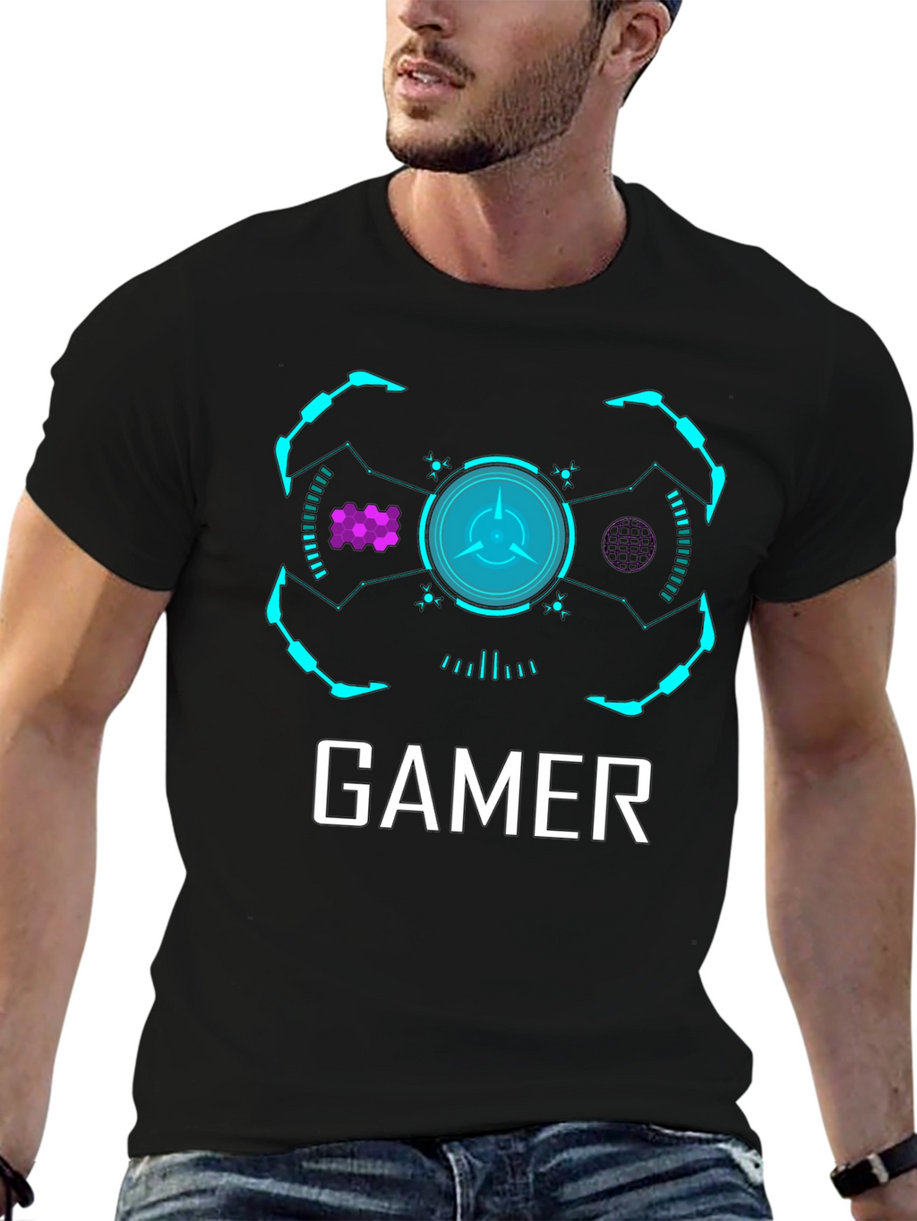 Gamer Graphic T-Shirt - Modern Black Tee