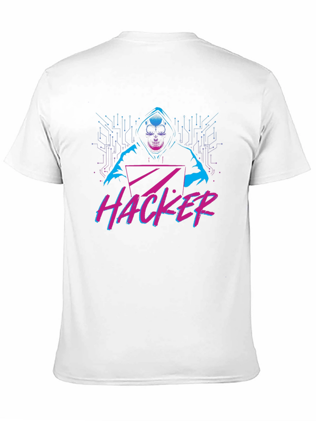 Hacker Graphic T-Shirt - Skull & Laptop Design
