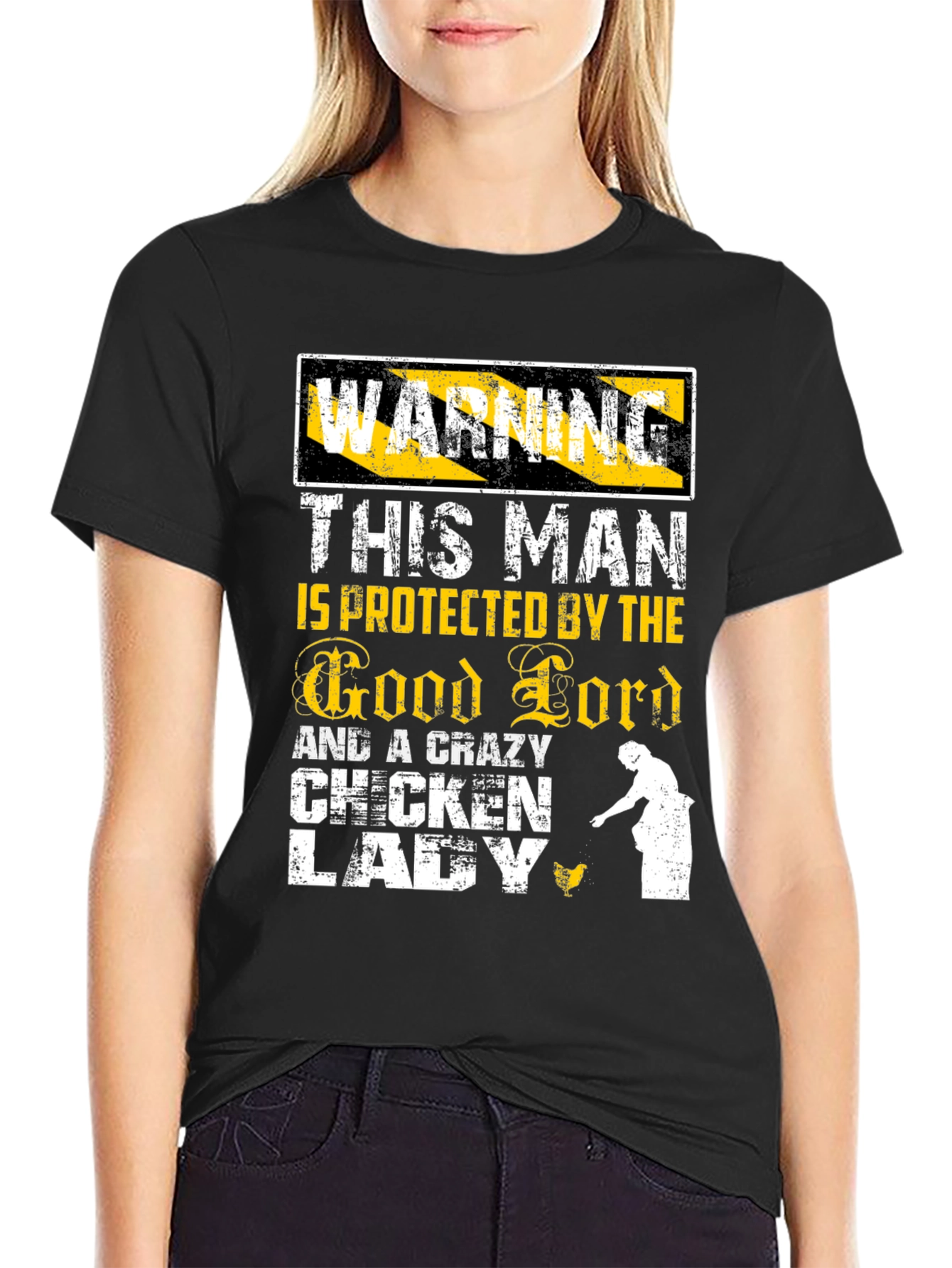 Warning: Crazy Chicken Lady Protected T-Shirt