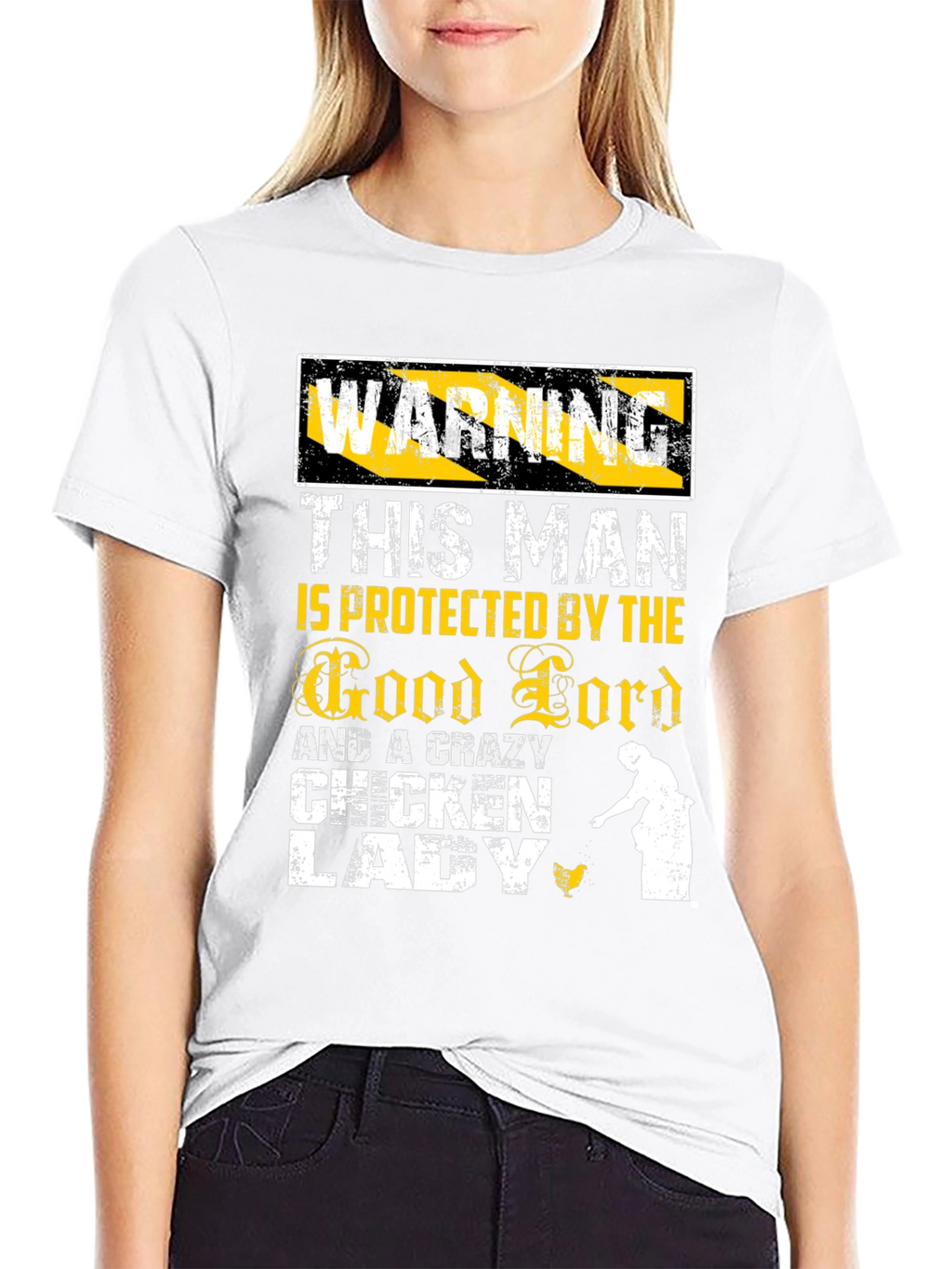 Warning: Crazy Chicken Lady Protected T-Shirt