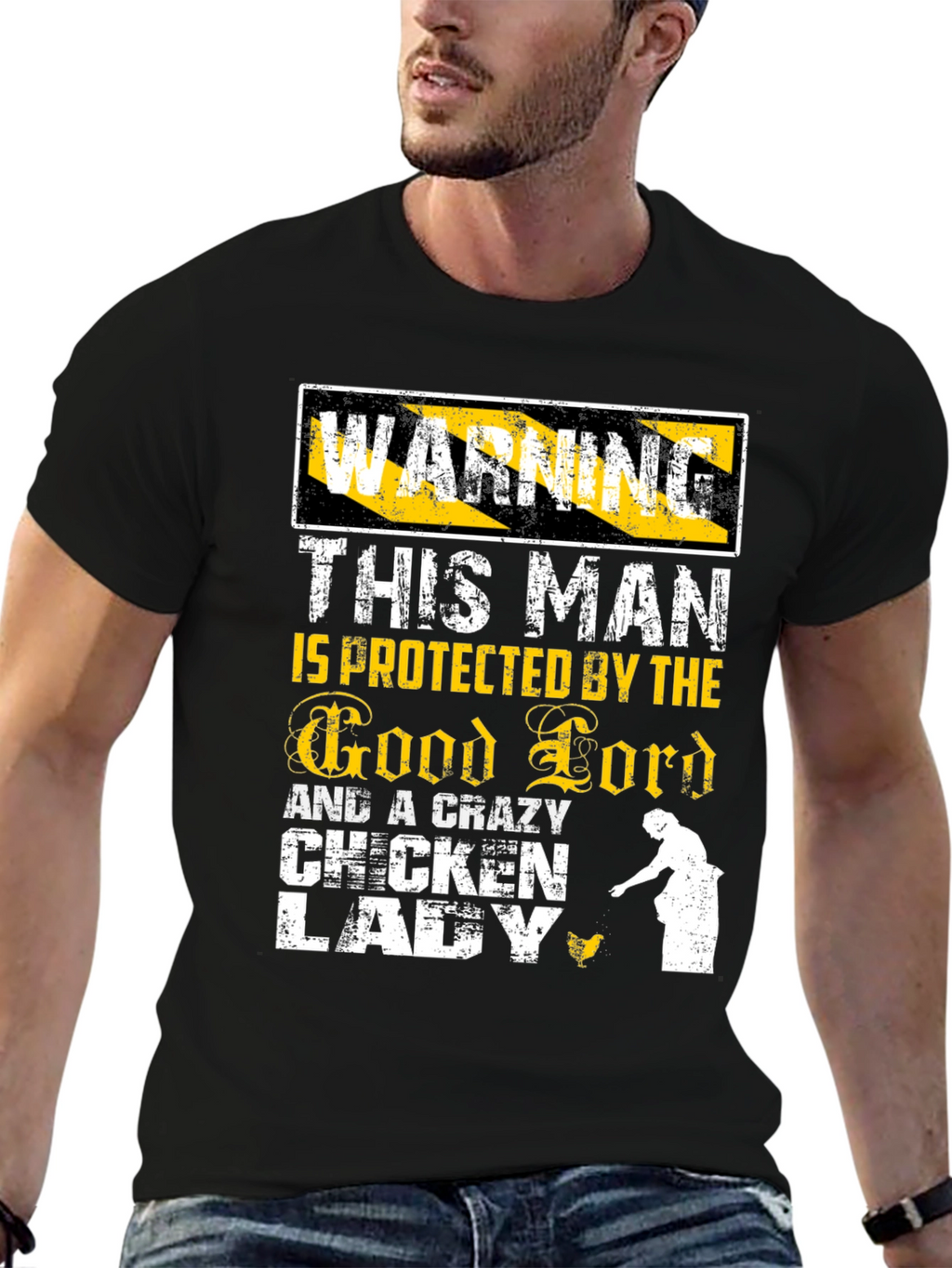 Warning: Crazy Chicken Lady Protected T-Shirt