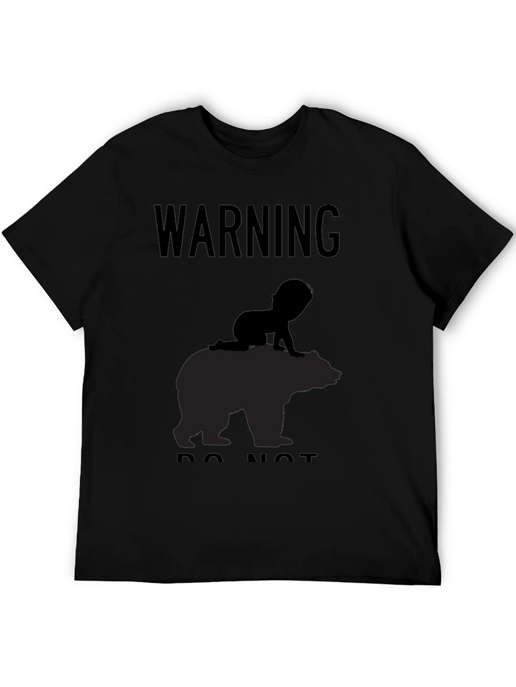 Warning Baby on Bear T-Shirt - Funny Novelty Tee
