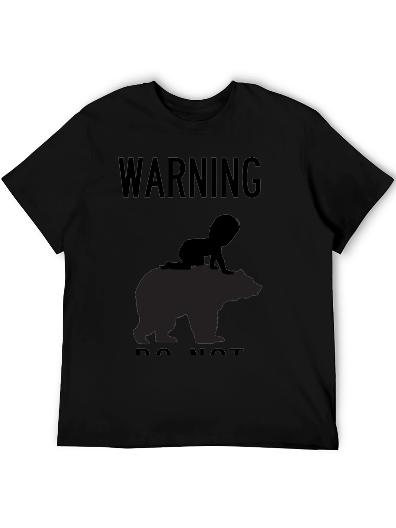 Warning Baby on Bear T-Shirt - Funny Novelty Tee