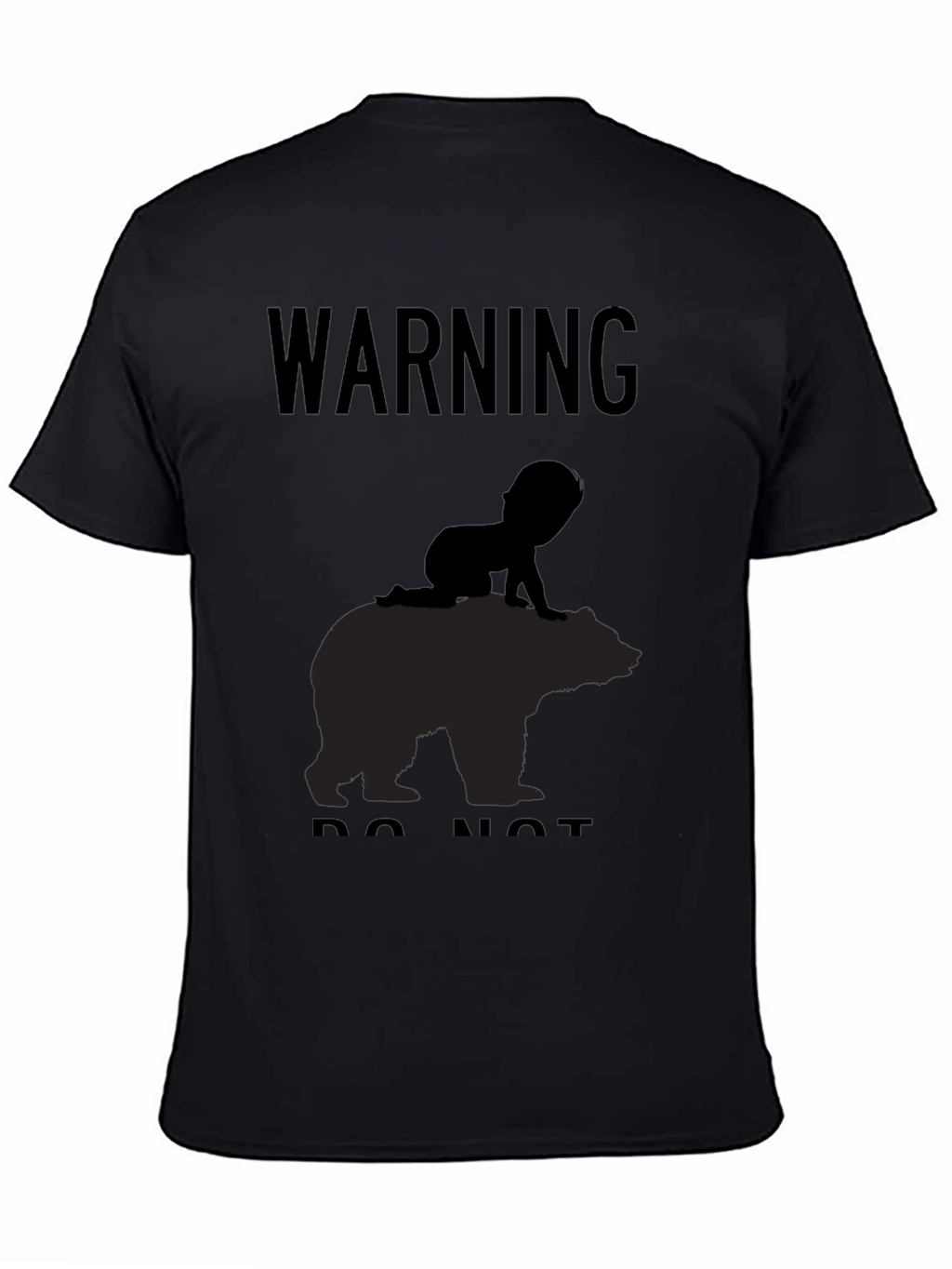 Warning Baby on Bear T-Shirt - Funny Novelty Tee