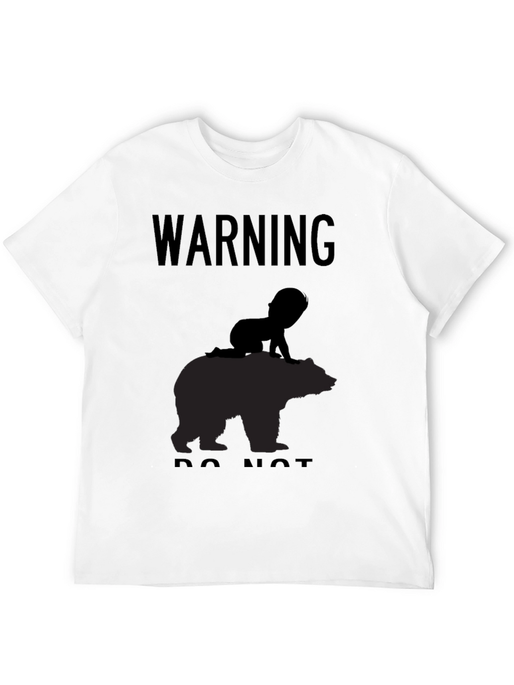 Warning Baby on Bear T-Shirt - Funny Novelty Tee