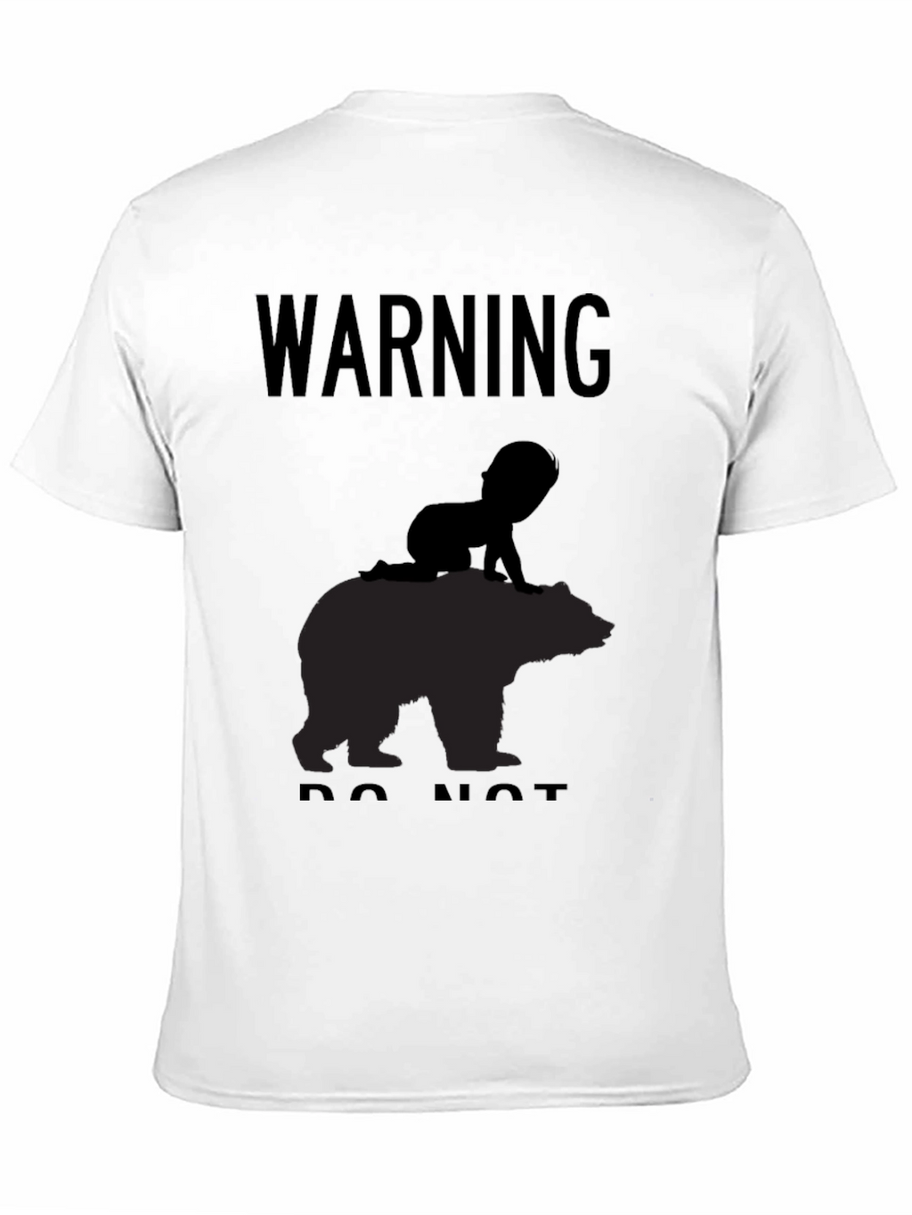 Warning Baby on Bear T-Shirt - Funny Novelty Tee