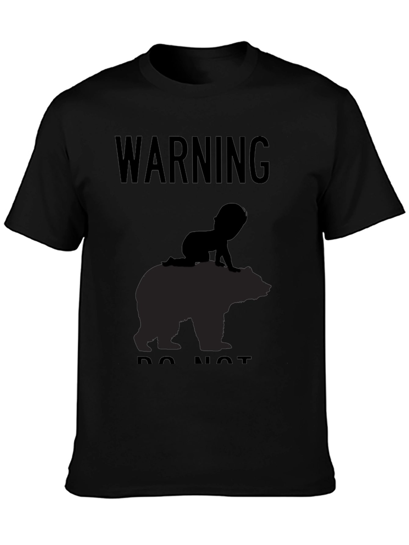 Warning Baby on Bear T-Shirt - Funny Novelty Tee