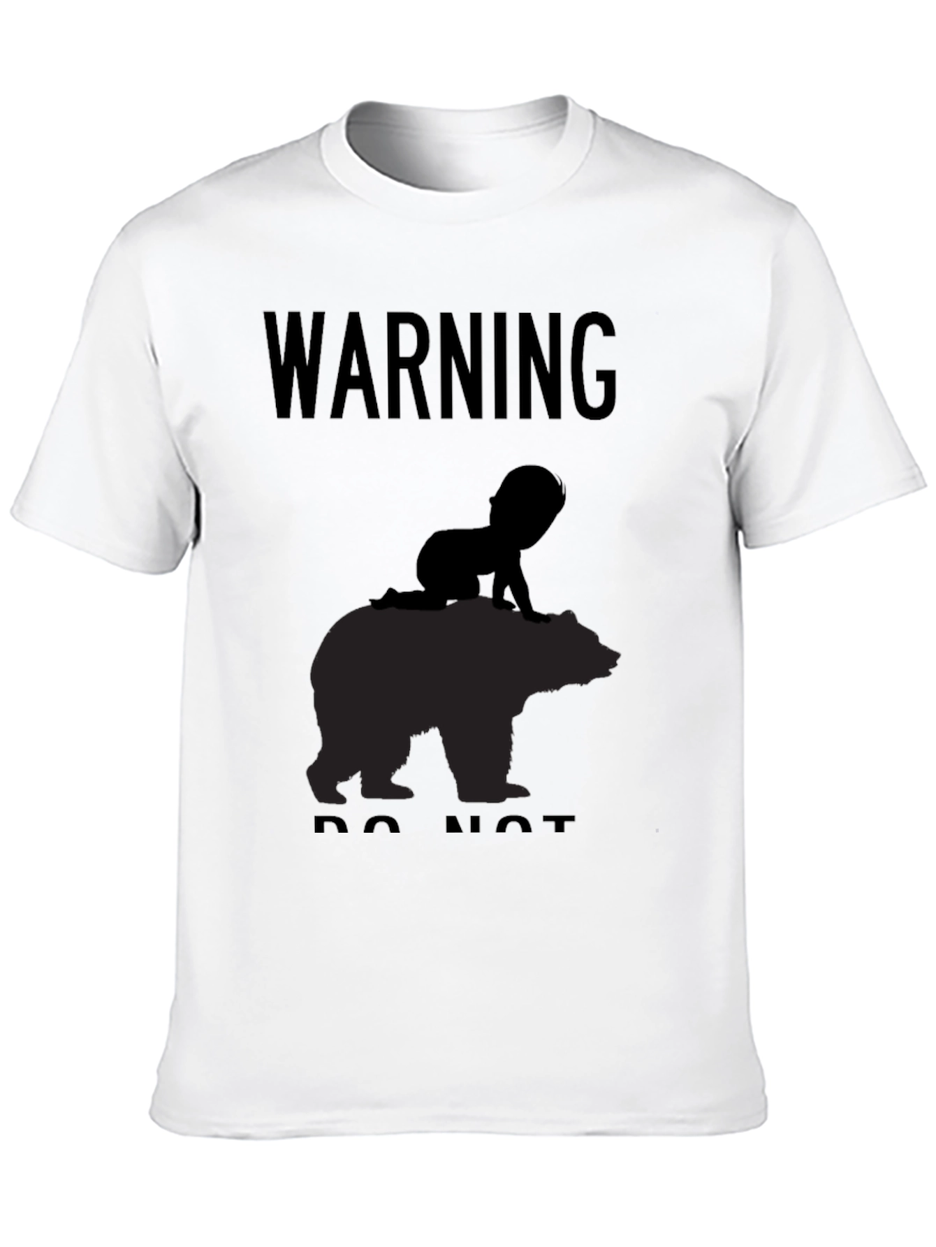 Warning Baby on Bear T-Shirt - Funny Novelty Tee