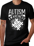 Autism Awareness Puzzle Piece Graphic T-Shirt