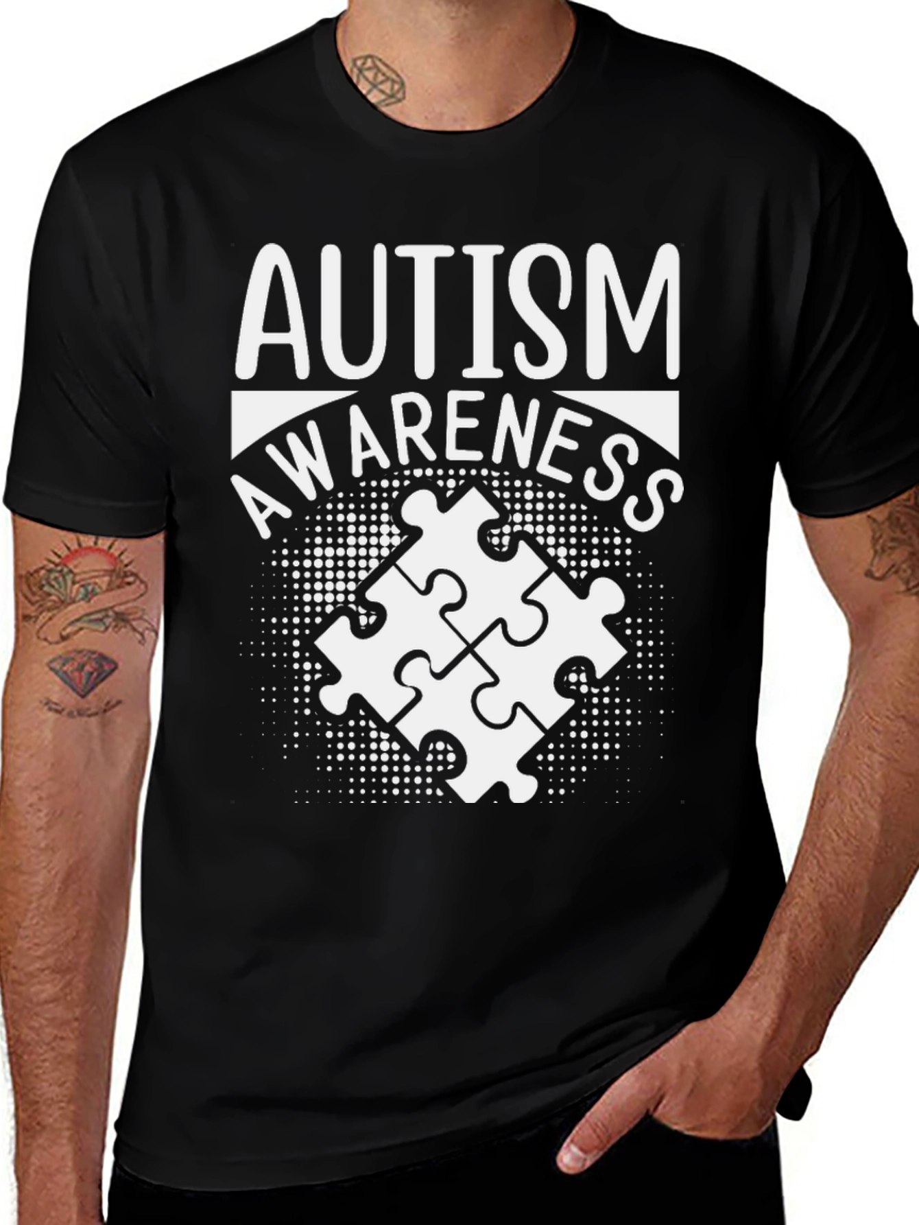 Autism Awareness Puzzle Piece Graphic T-Shirt
