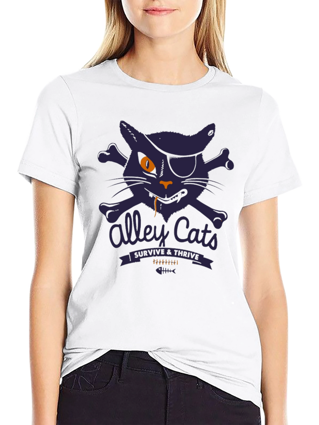Alley Cats Survive & Thrive T-Shirt - Pirate Cat