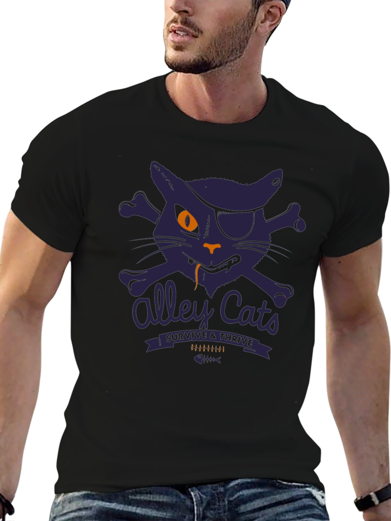 Alley Cats Survive & Thrive T-Shirt - Pirate Cat
