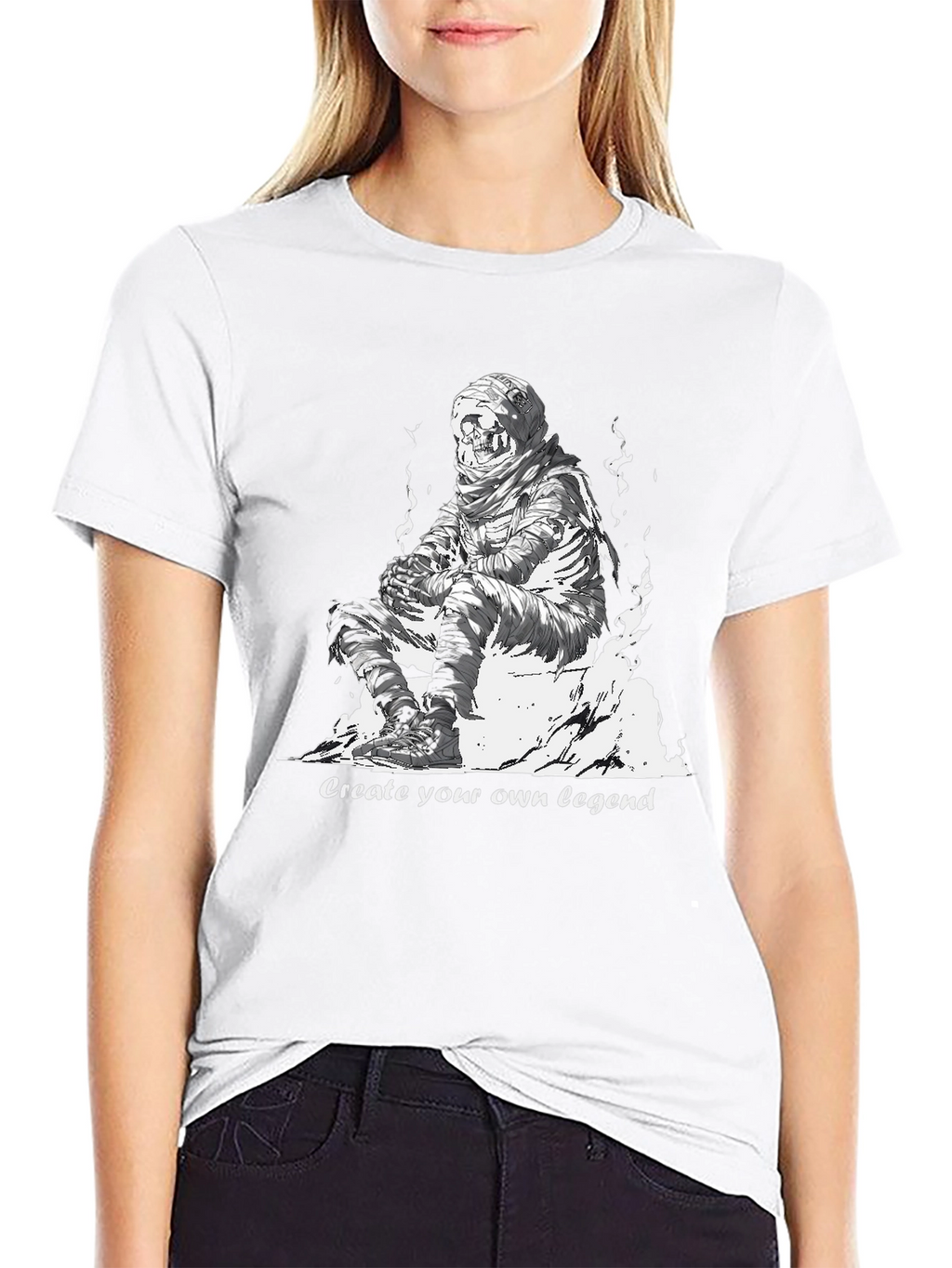 Skull Mummy Graphic Tee - Create Your Legend