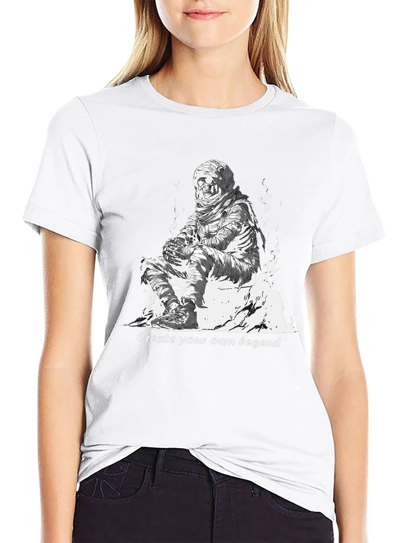 Skull Mummy Graphic Tee - Create Your Legend