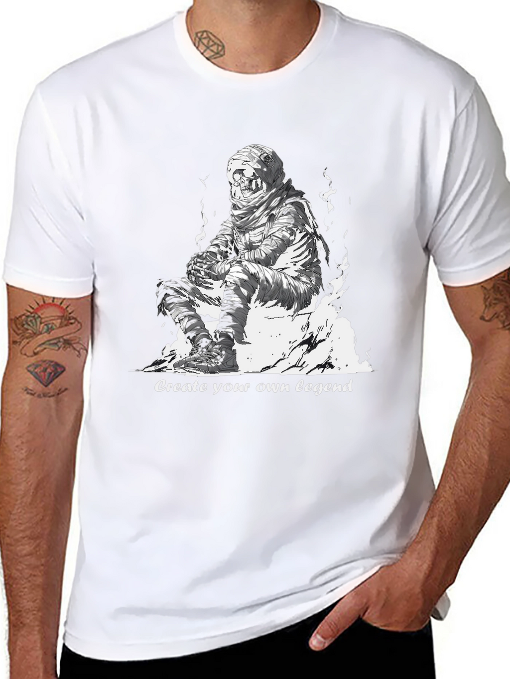 Skull Mummy Graphic Tee - Create Your Legend