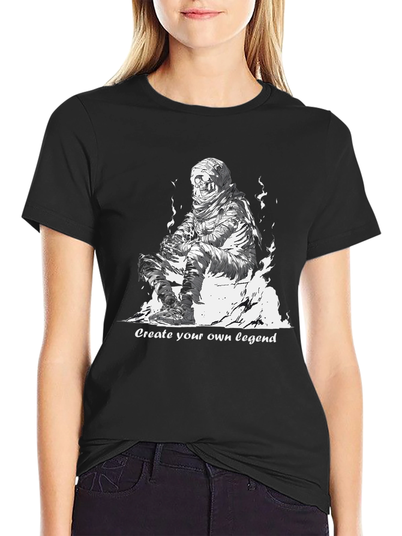 Skull Mummy Graphic Tee - Create Your Legend