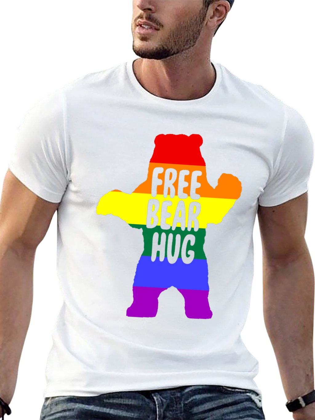 Free Bear Hug LGBTQ Pride T-Shirt