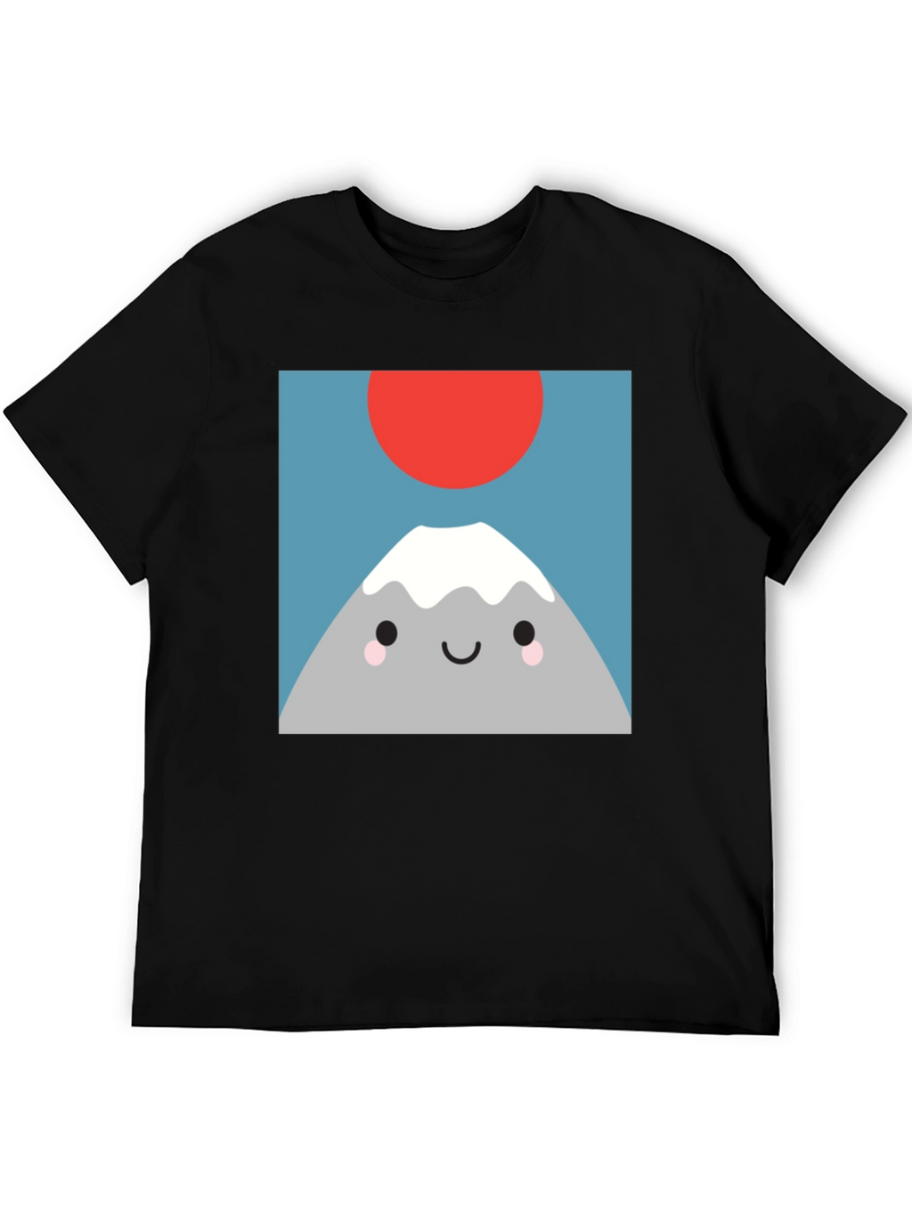 Cute Mountain Graphic Tee - Soft Black T-Shirt