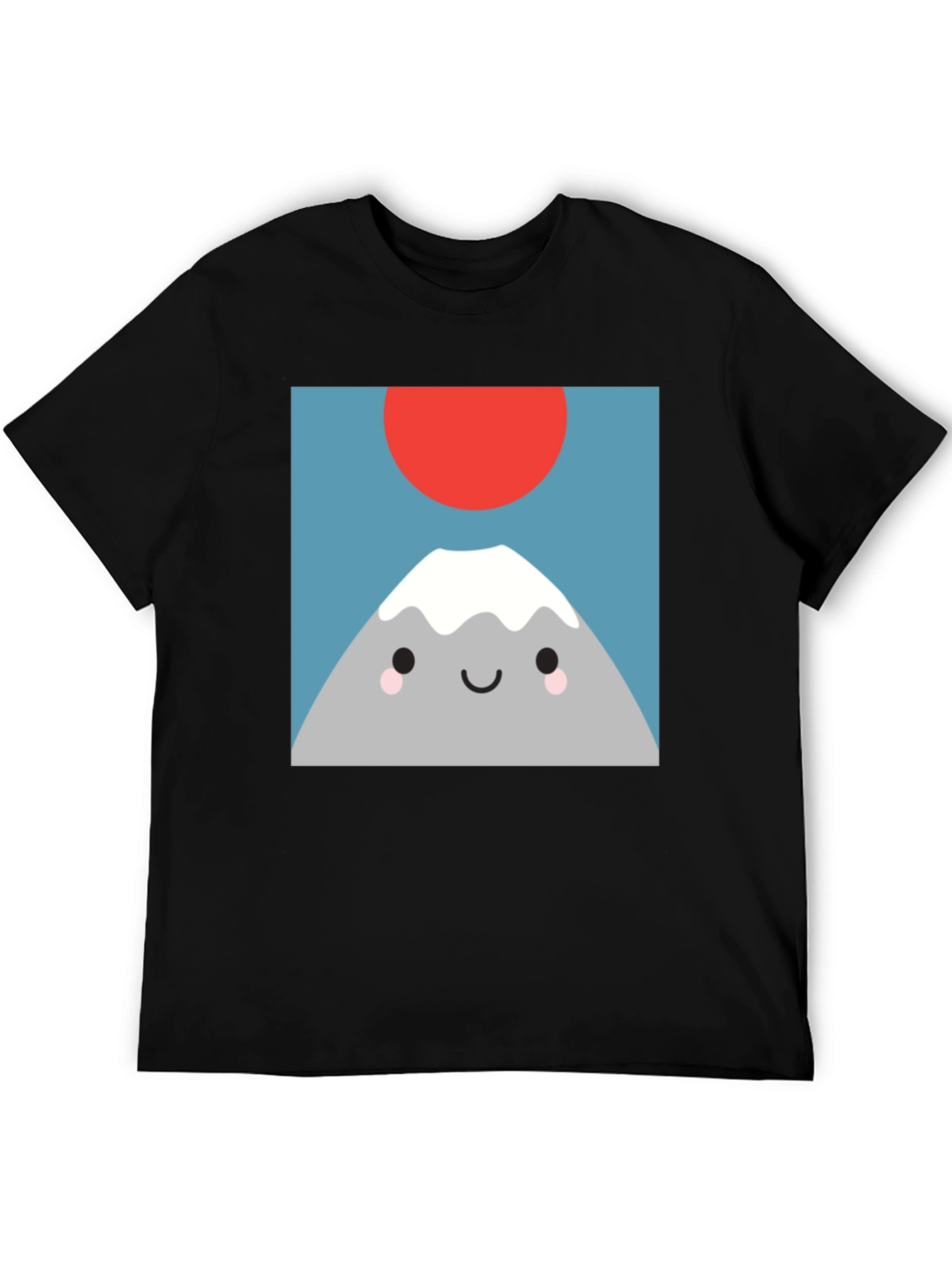 Cute Mountain Graphic Tee - Soft Black T-Shirt