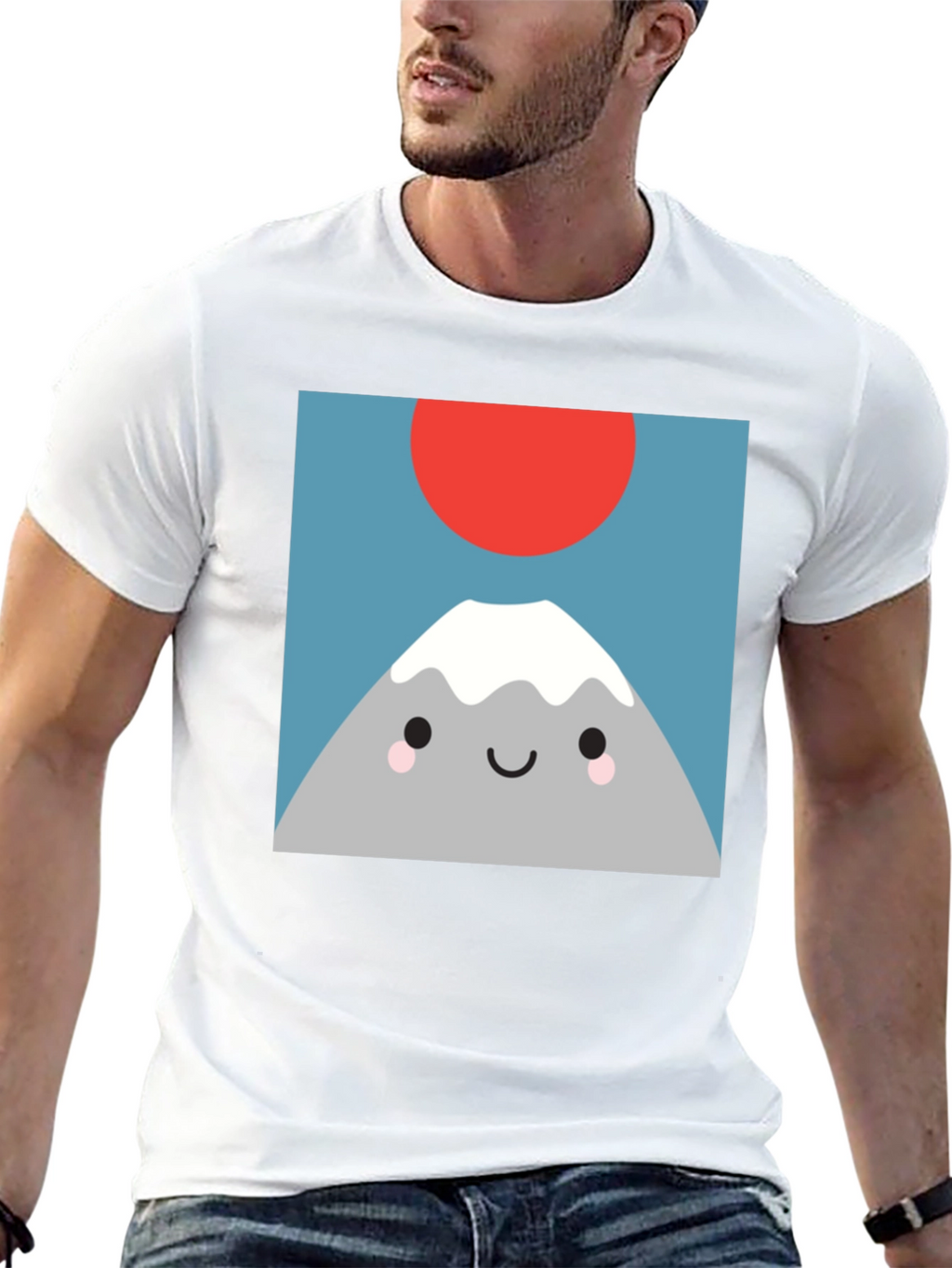Cute Mountain Graphic Tee - Soft Black T-Shirt