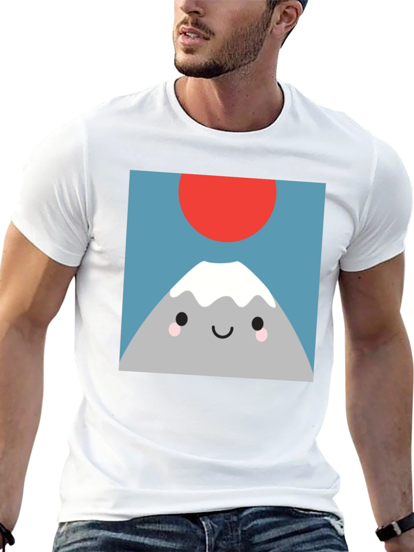 Cute Mountain Graphic Tee - Soft Black T-Shirt