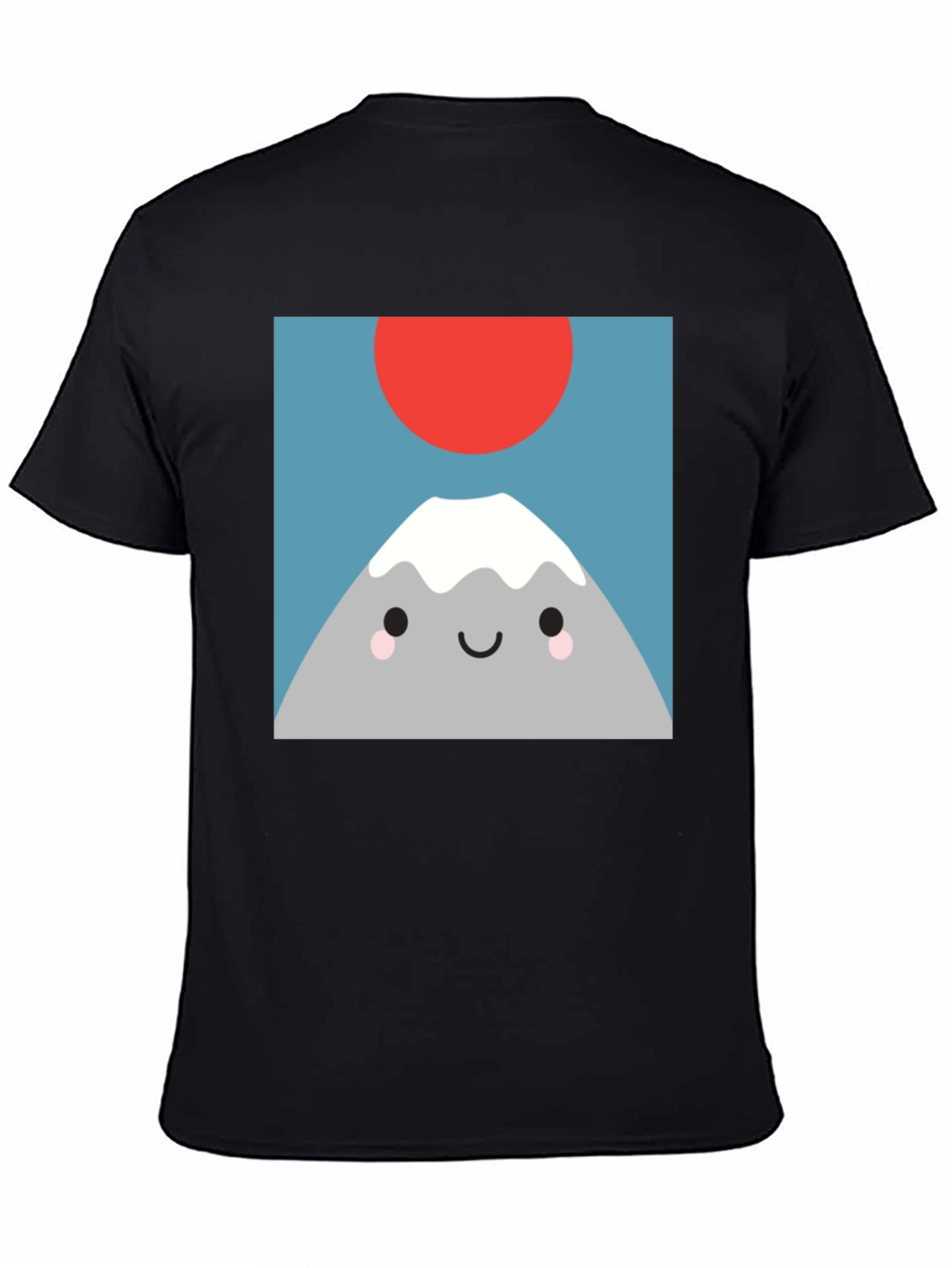 Cute Mountain Graphic Tee - Soft Black T-Shirt