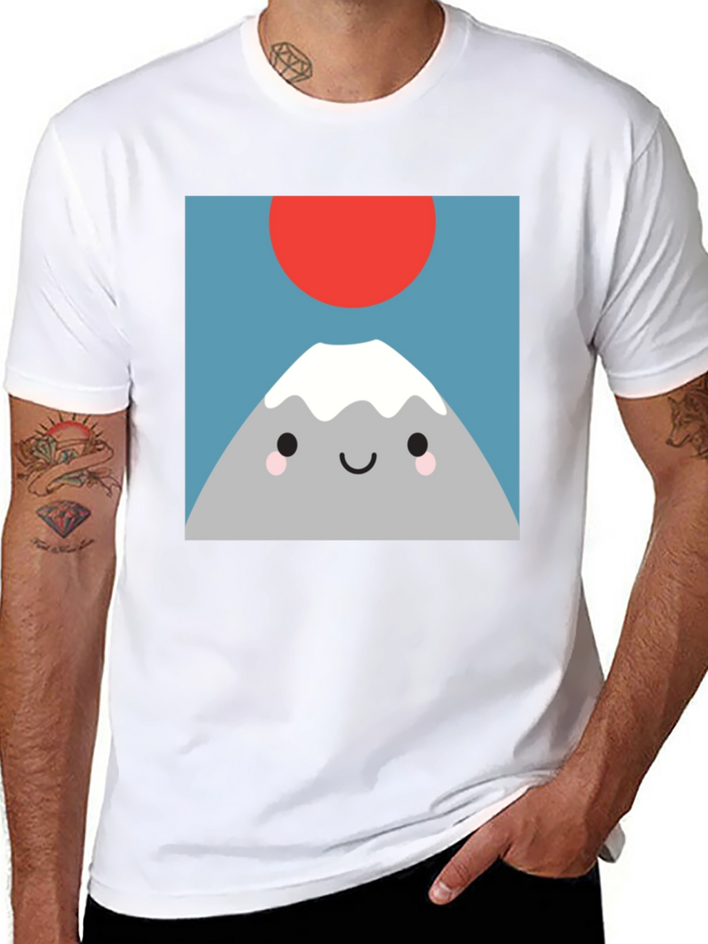 Cute Mountain Graphic Tee - Soft Black T-Shirt