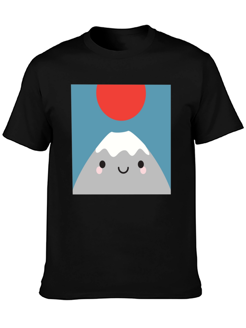 Cute Mountain Graphic Tee - Soft Black T-Shirt