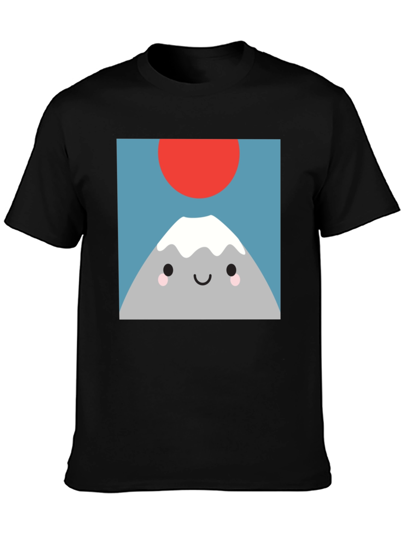 Cute Mountain Graphic Tee - Soft Black T-Shirt