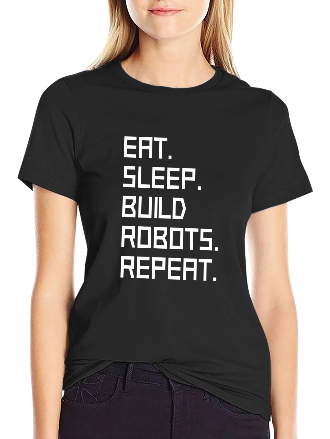 Eat Sleep Build Robots Repeat T-Shirt - Black