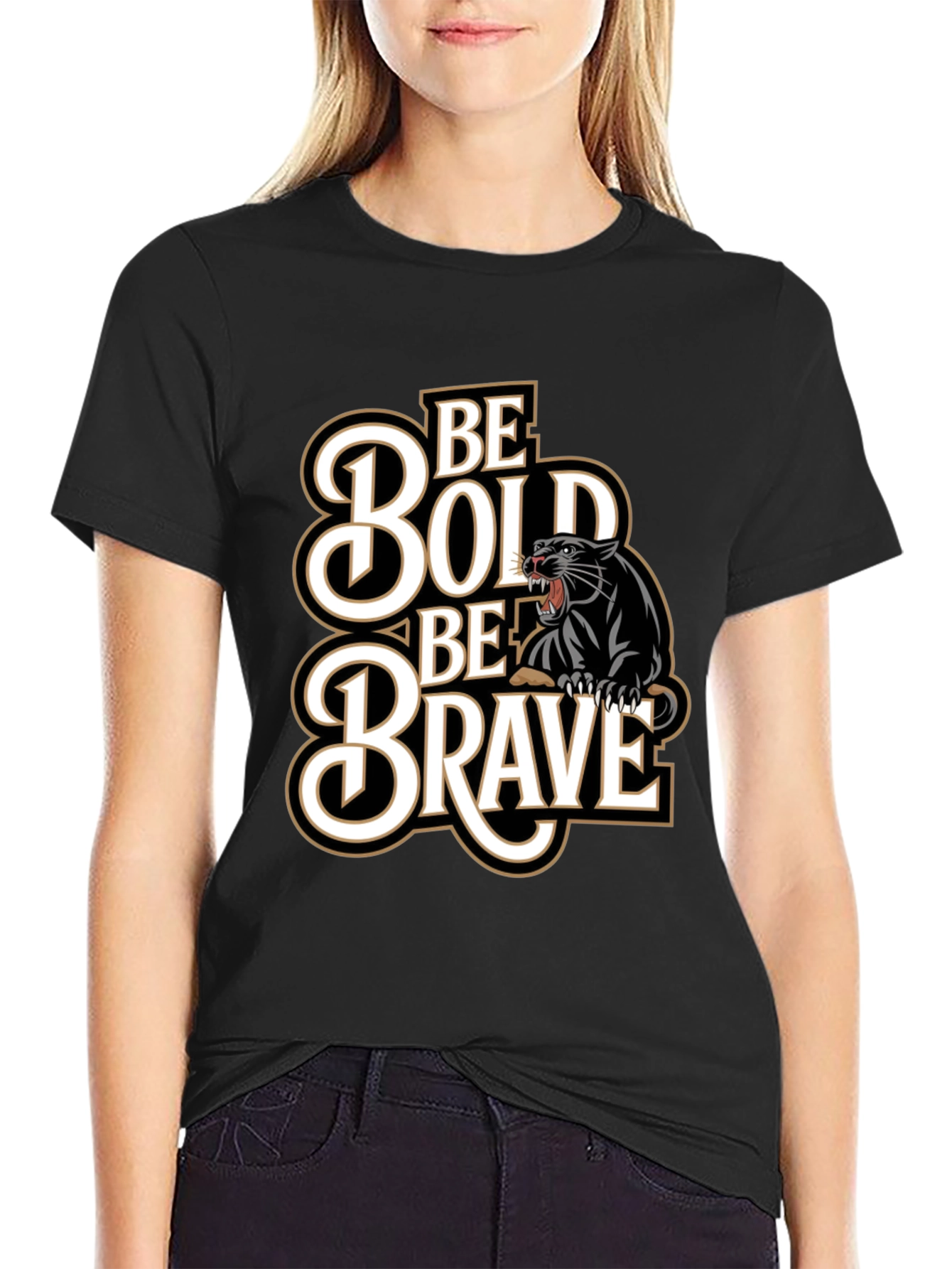 Be Bold Be Brave Panther Graphic Tee