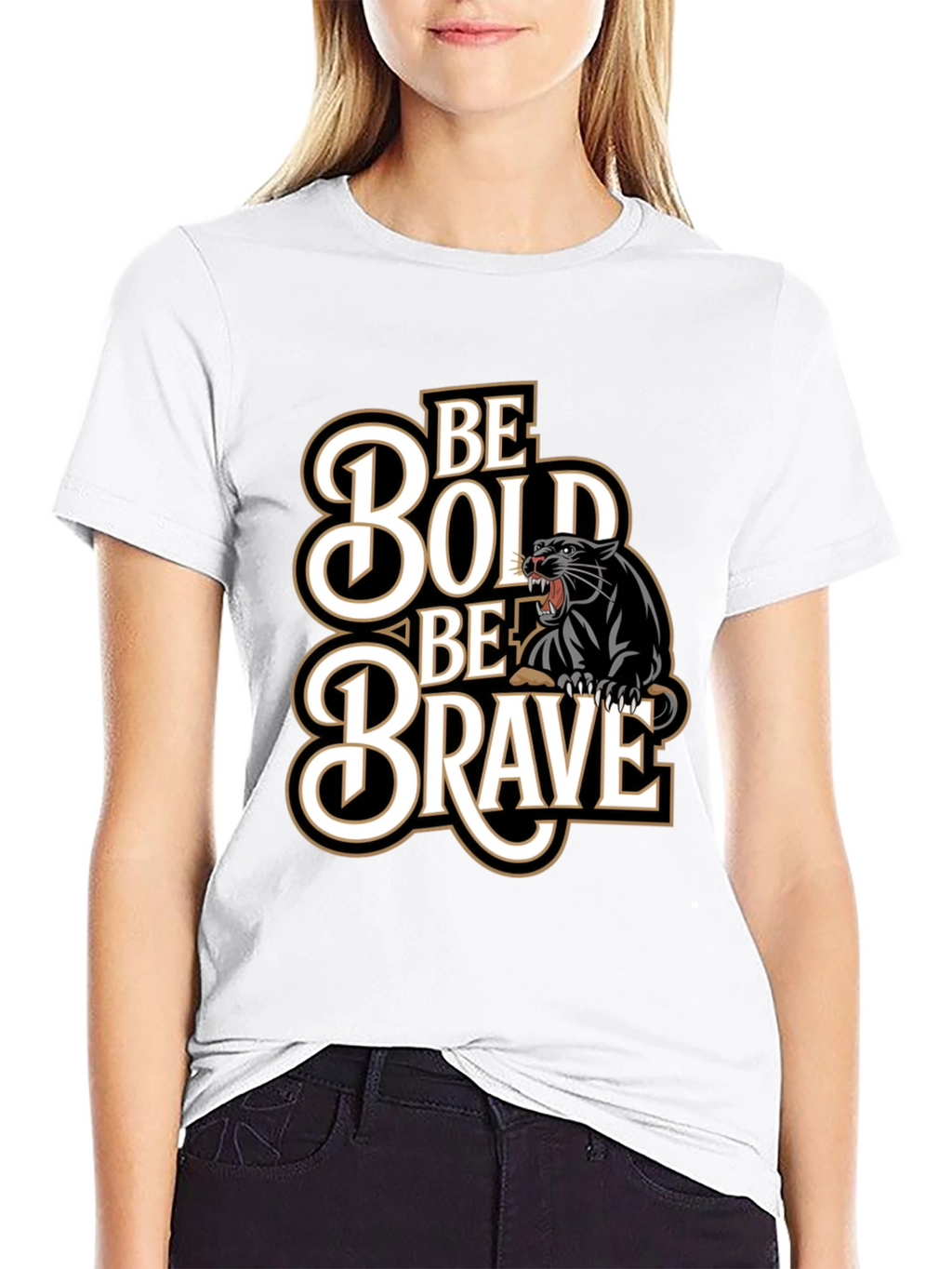 Be Bold Be Brave Panther Graphic Tee
